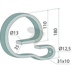 Øvre fjær, viktig komponent for maskinfunksjon.