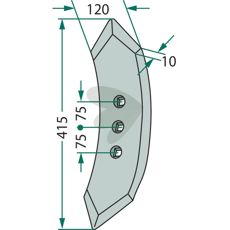 Forstykke med radius 300, perfekt for ytelse i landbruksmaskiner.
