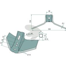 Vingeskjær 330X150mm, optimal for bruk på Vogel & Noot.