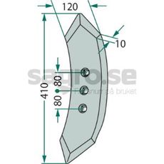 Forstykke med radius 300, modell 76251, for mer effektiv jordbearbeiding.