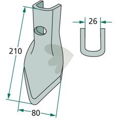 Skjær for kultivator, 80X210mm, tilpasset for RS 4310.