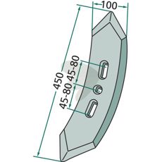Forstykke med radius på 300 for perfekt passform på redskap.