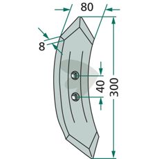 K32 skjær med 80mm bredde, ideell for trening.
