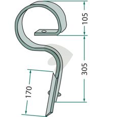 Harpinne 26x10 mm, et viktig tilbehør for effektiv og konsistent harving.