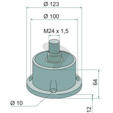 Høyre lagerenhet M24x1,5, sikrer jevn drift av din traktor.