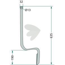 Kort pinne designet for å passe ulike maskiner innen jordbruk og bygg.