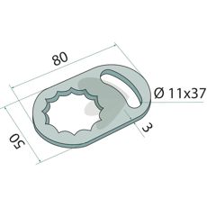 Festeplate 204959 for sikker montering av tilbehør.