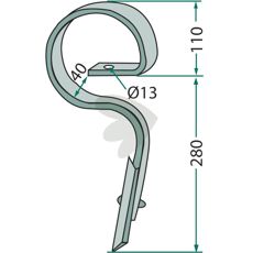 Germinator harvpinne, beregnet for effektiv såing og jordbearbeiding.