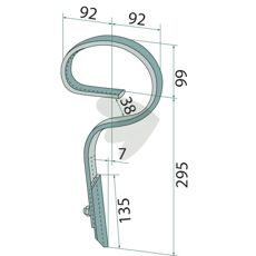 Komplett harvpinne med rett skjær, perfekt for presisjonsarbeid.