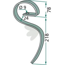Harvpinne for effektiv bearbeiding av jorden og pleie av avlinger.