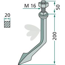 Harvpinn designet for allsidig bruk i jordbruk og hage.