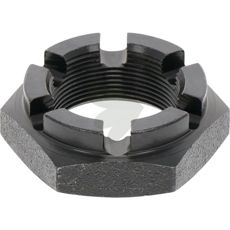 Kronmutter for sikker festing av maskindeler i ulike anvendelser.