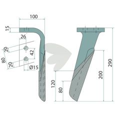 Holdbar venstre rotorharvetann for profesjonell jordbearbeiding.