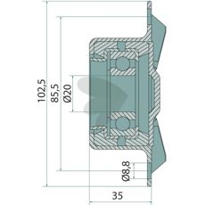 Høykvalitetslager 103000454, viktig for jevn drift av maskiner.