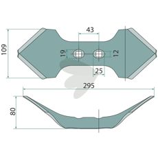 Spiss 105000792, ideell for tilpassing av grønnsaksredskap.