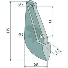 Såklinge Kuhn, 17X175mm med hull for presis såing og effektiv plantevekst.