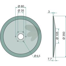 Tallerken Ø 350x3 mm K3003810, gjennomtenkt design for økt arbeidskapasitet.