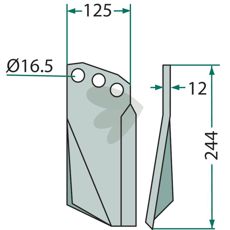 Venstre rotorharvtann 52352600, optimal for El 282 / 201 maskiner.