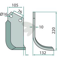 Venstre fresekniv 52359710, garanterer et godt resultat ved bearbeiding.
