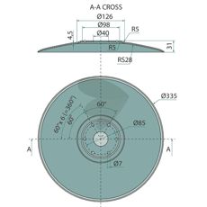 Glatt skive N00056B0 for jevn jordbearbeiding, perfekt for landbruksbruk.