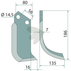 Jordfreskniv Kuhn c-c 56mm, perfekt for å bearbeide vanskelig terreng.