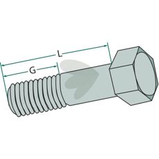 M16x1,5x47 mm skrue, robust og sikker for ulike monteringsapplikasjoner.