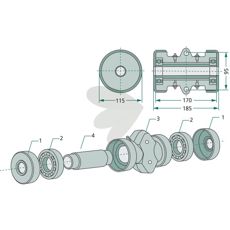 Lager for firkantaksler 30x30 mm, robust og pålitelig komponent for landbruksmaskiner.