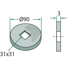 Kompensasjonsplate for firkantaksler, sikrer presisjon og stabilitet.