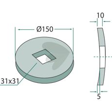 Kompensasjonsbrikke 28x28, 30x30 x150 mm, optimaliserer akselens ytelse.
