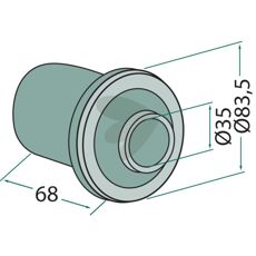 Avstandsstykke med hull 35mm, gir presisjon i installasjon av komponenter.