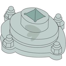 Lagerhus uten flens for firkantede aksler 26x26 mm, for optimal funksjon.