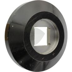 Utvendig flens med diameter 158 mm, perfekt for maskindeler.