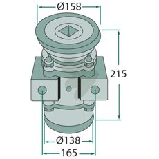 Lager komplett for firkantaksler med mål 38x38 mm, høy kvalitet.