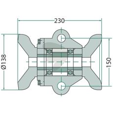 Fullt lager for firkantaksler med dimensjoner 36x36 mm.