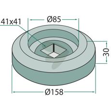 Utvendig flens for firkantaksel 40x40, viktig komponent for stabilitet.