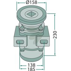 Komplett lager for firkantaksel 40x40 mm, perfekt for maskindeler.