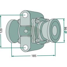 Komplett lager for firkantakse 30x30 mm type III, lang holdbarhet.
