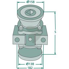 Lager kpl. 50x50 mm med S mm 270, perfekt komponent for traktorer.