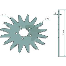 Såskive 330mm 75mm for optimal jordbearbeiding og såing.