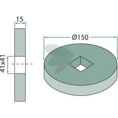 Endestykke designet for firkantaksel 40x40 for stabil tilkobling.
