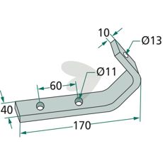 Kraftig skrape 40X170mm for å holde overflater rene.