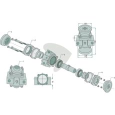 Lagerhus uten flens for firkantaksel 40 x 40 mm, komplett.