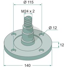 Lagerflens utstyrt med aksel, høy kvalitet og holdbarhet.