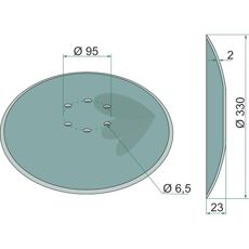Glatt skive Ø 330 x 2 mm, viktig del for presisjonsbearbeiding.