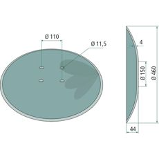 Tannet glatt skive, for optimal ytelse ved jordbearbeiding.