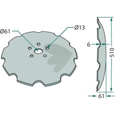 Buet tallerken med 5 hull for stabil og trygg installasjon.