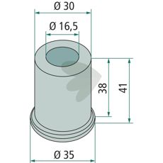 Bussning Breviglieri med målene 35mm, 30mm og 16,5mm, holdbar og pålitelig.