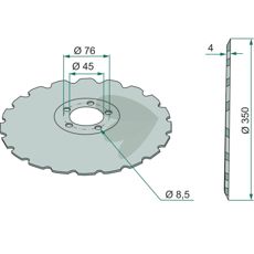 Såskive 821839 beregnet for Kverneland og Accord, for nøyaktig såing.