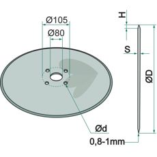 Glatt skivedisk for landbruk, Ø 675mm og 6mm tykkelse.