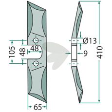 Rett spadrullkniv av høy kvalitet for effektivt arbeid i felt.